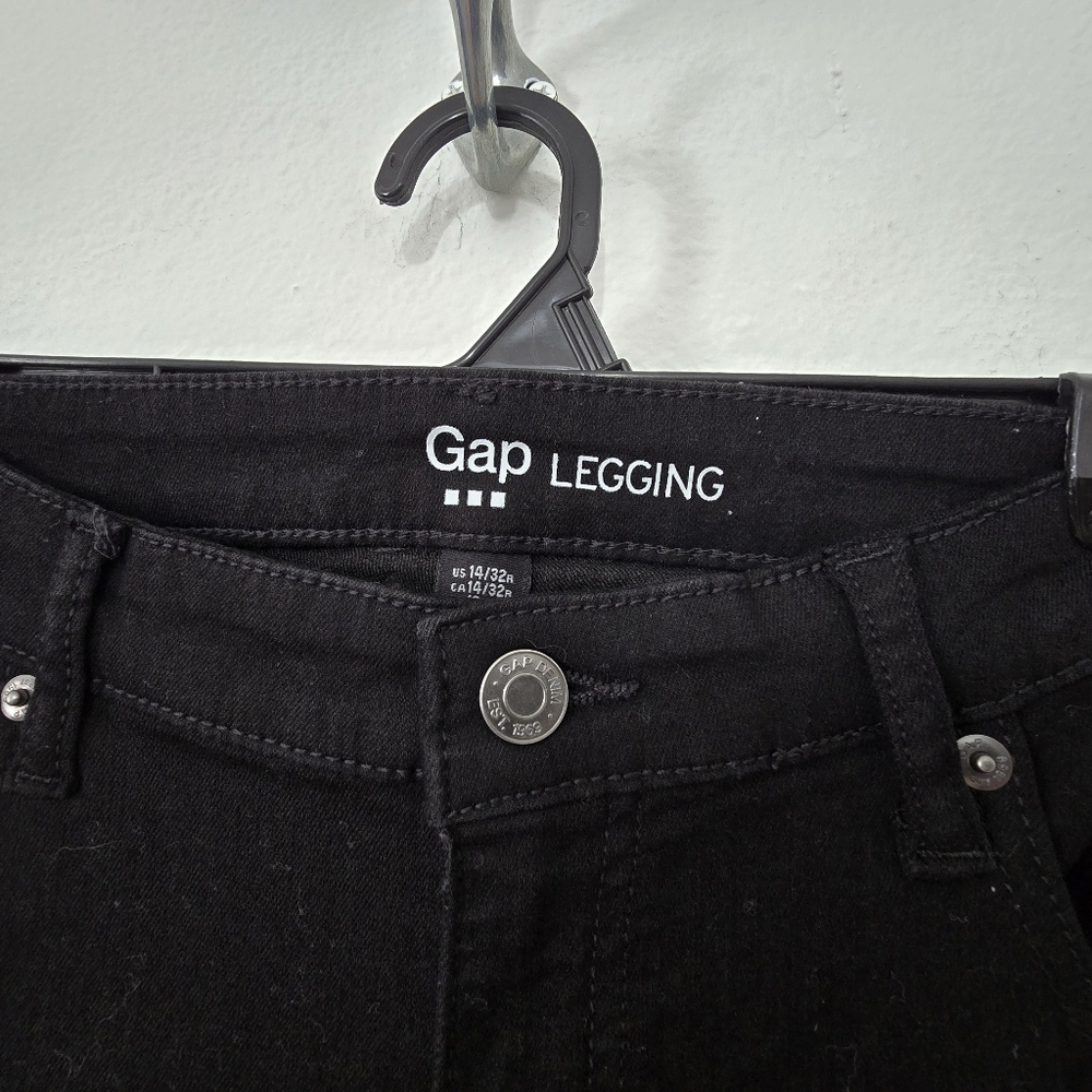 Gap Black Stretch Leggings Jeans Women's 14 - Picture 3 of 5